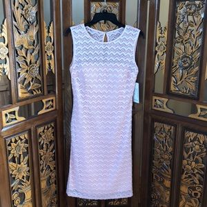 NWT Kataya Peach Pink Chevron Lace Dress Size 8
